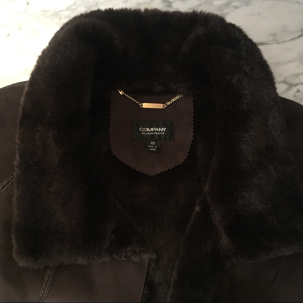 ELLEN TRACY Brown Faux-fur Coat - Picture 5 of 8